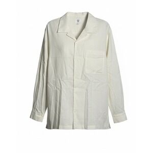 Mode of One Men's Hemp Blend Textured Long-Sleeve Button-Front Shirt Natural XL